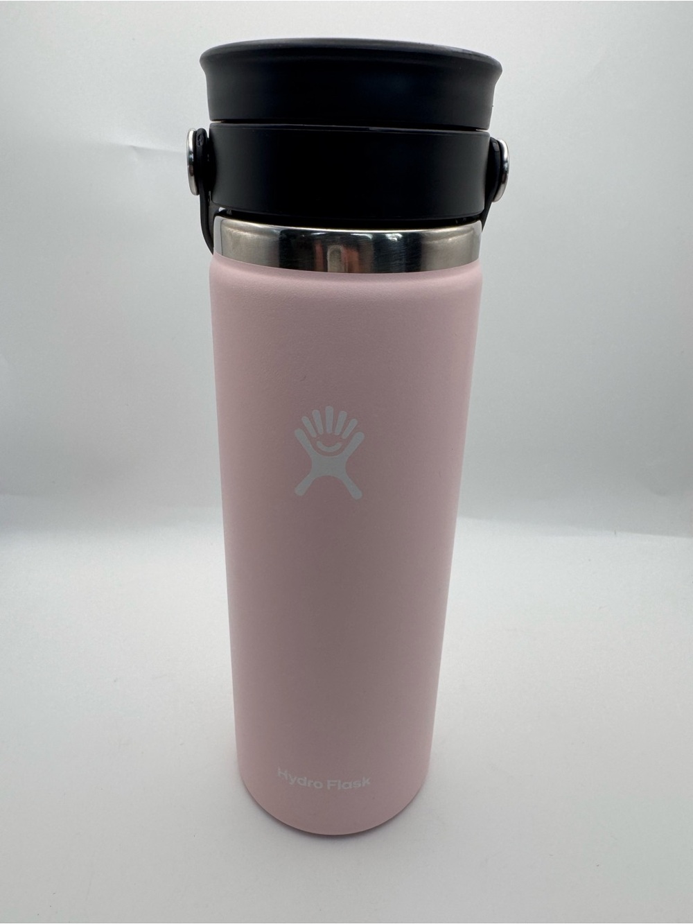 Hydro Flask 20 oz Wide Mouth with Flex Sip Lid Black Cap Baby Light Pink Steel
